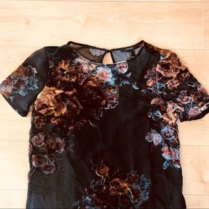 ✰ MUST GO ✰ Velvet Floral Shift Dress